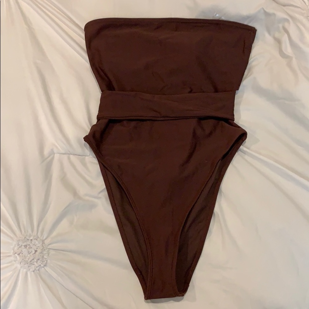 Strapless high rise one piece